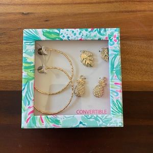 Brand New Lilly Pulitzer convertible Earring set